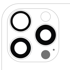 Back Camera Lens (Glass Only) With Adhesive For iPhone 16 Pro / 16 Pro Max (3 Piece Set) (Real Sapphire) (Premium)